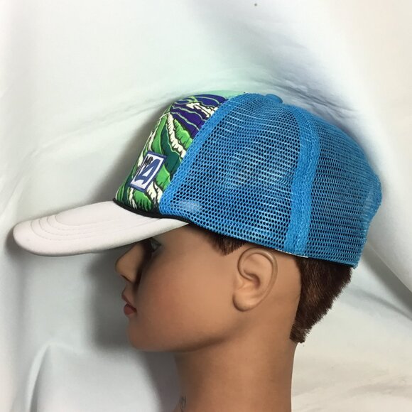 Flow Factory Mount Ashland Hat Cap Snap Back Blue Trucker Mesh Art Unisex O/S - Picture 2 of 8